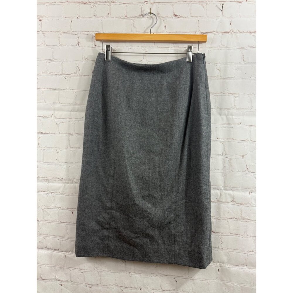 Coco Beland For Roth Le Cover Wool Skirt Womens Size 6 Gray Career Minimalist